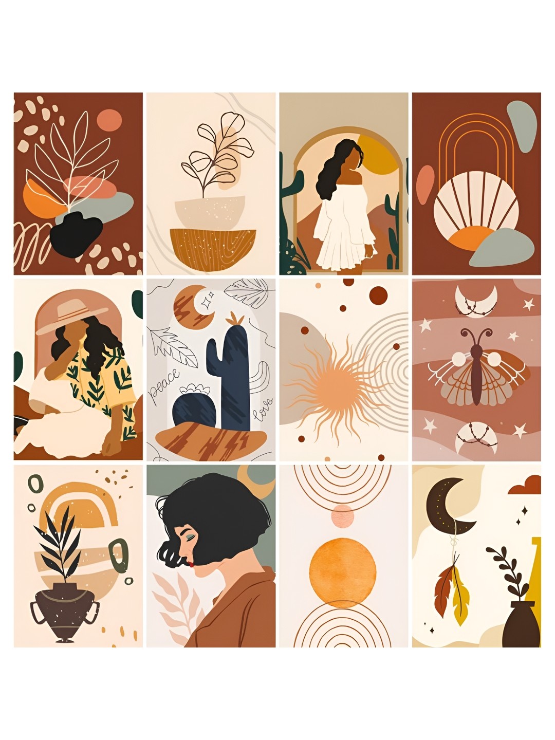 

CVANU Brown and Beige 95 Pieces Paper Wall Posters