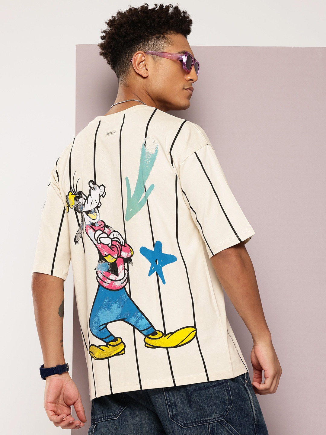 

Kook N Keech Disney Goofy Printed Pure Cotton Oversized T-shirt, Cream