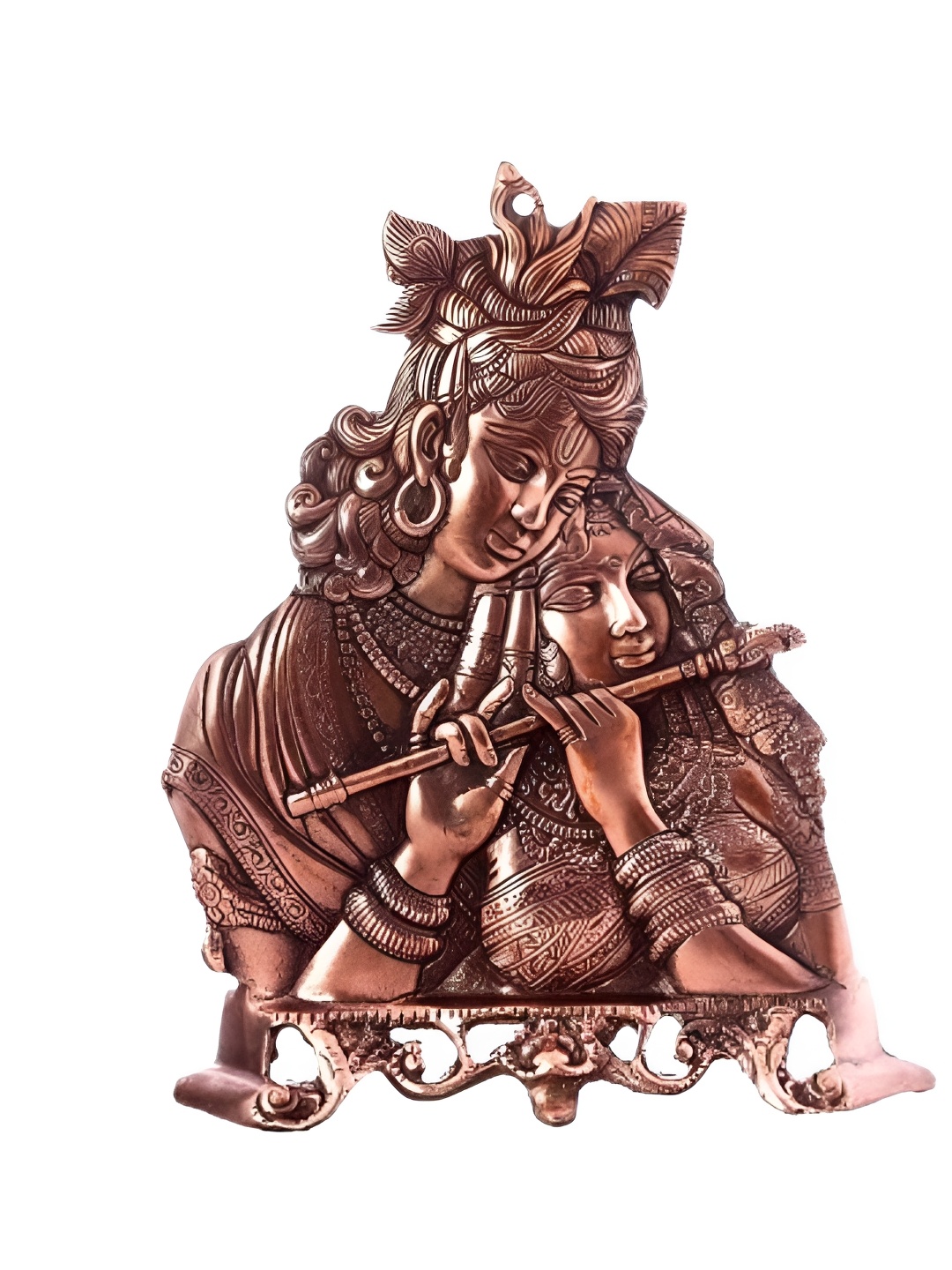 

INTERNATIONAL GIFT Copper-Toned Metal Shree Radha Krishna Wall Hanging