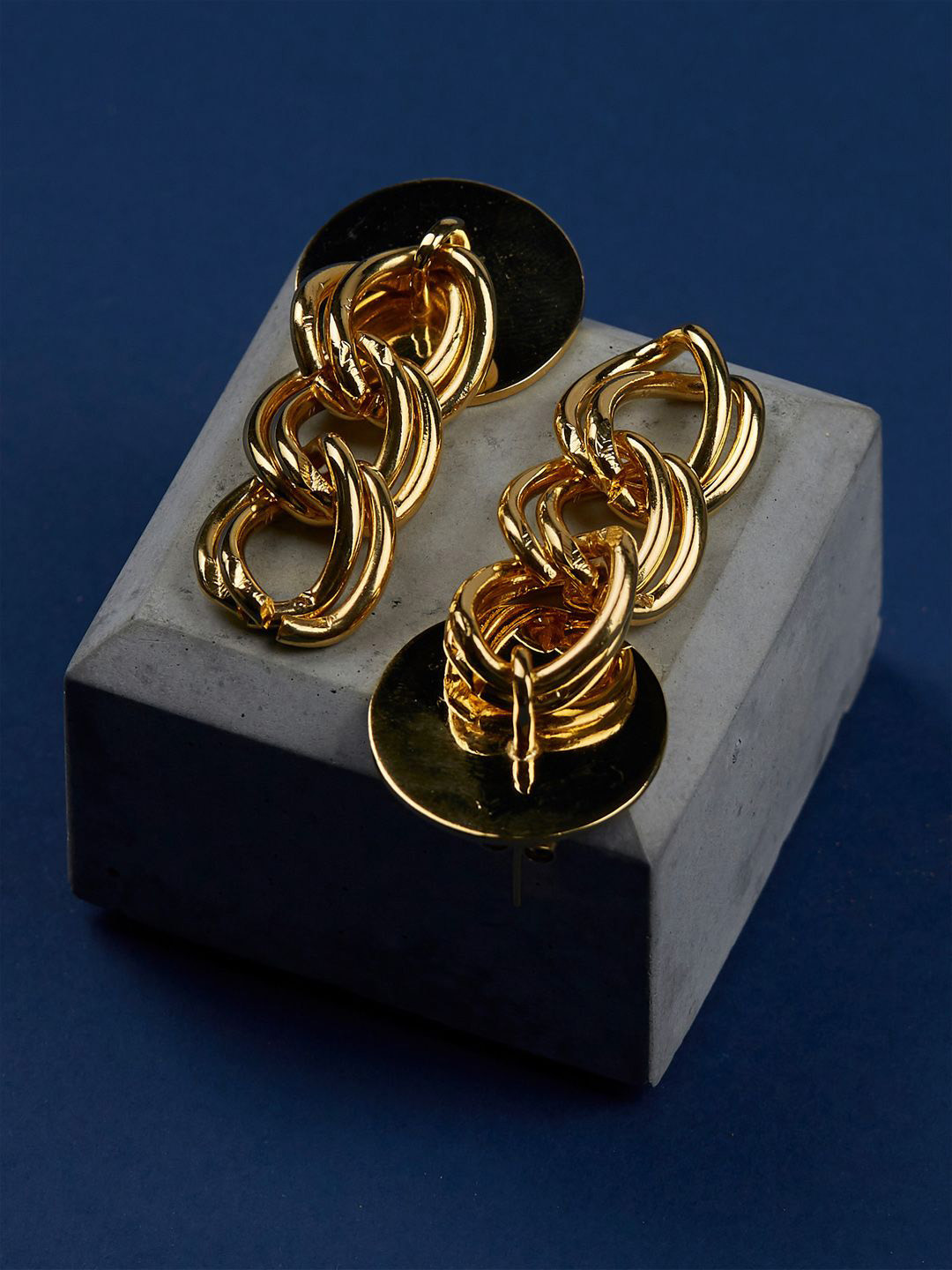 

The Slow Studio Gold-Plated Contemporary Long Drop Earrings