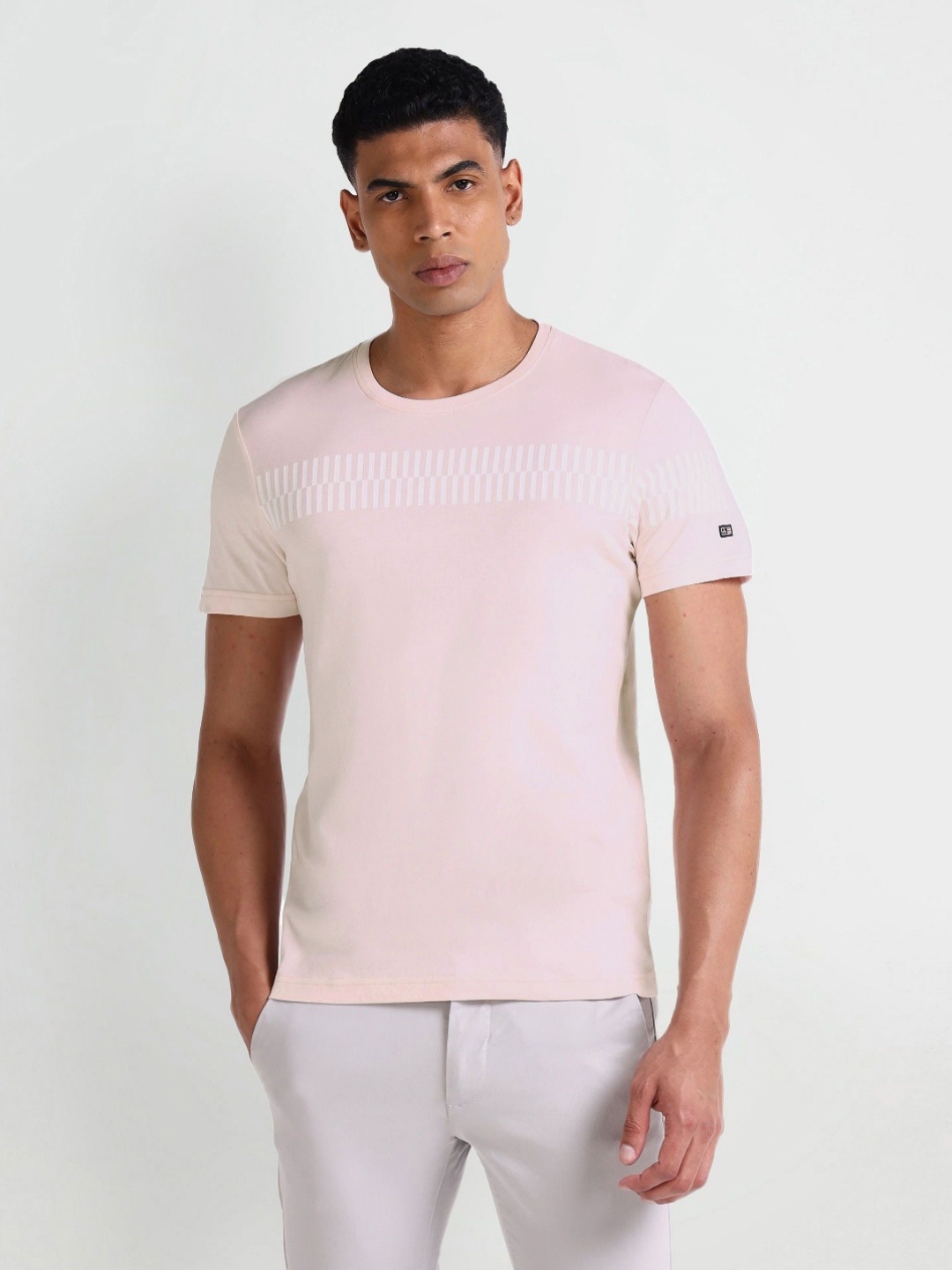 

Arrow Sport Men Abstract Printed Round Neck Cotton T-Shirt, Purple