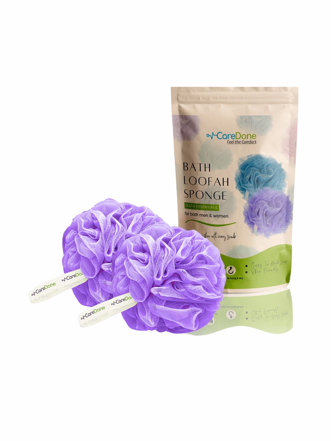 

CareDone Set of 2 Large Bath Loofah Sponge, Purple