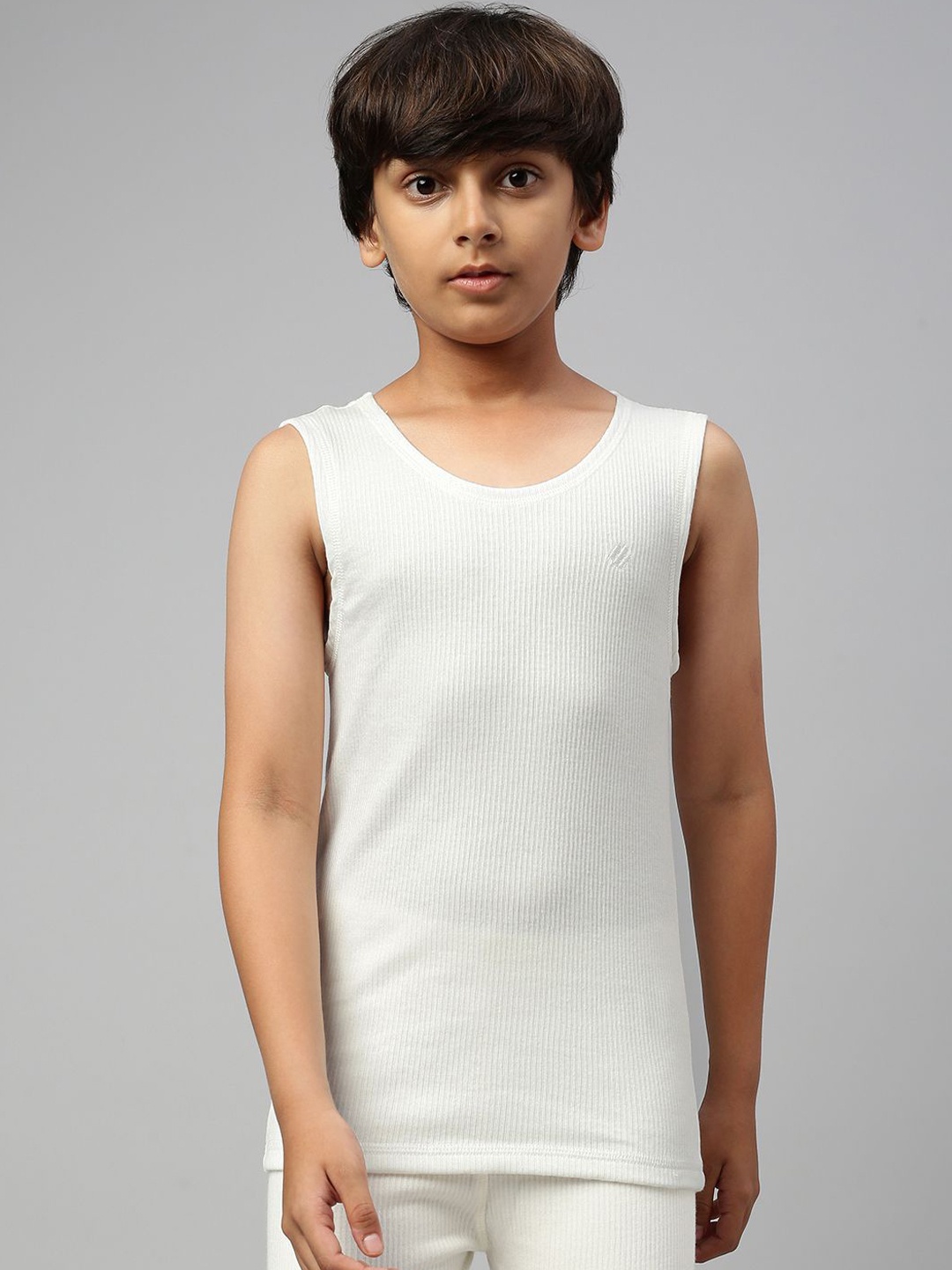 

ONN Boys Cotton Sleeveless Thermal Tops, White