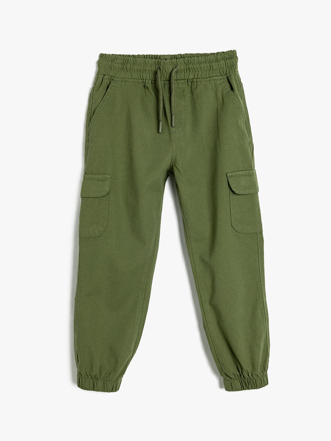 

Koton Boys Solid Mid-Rise Cotton Joggers Trousers, Green