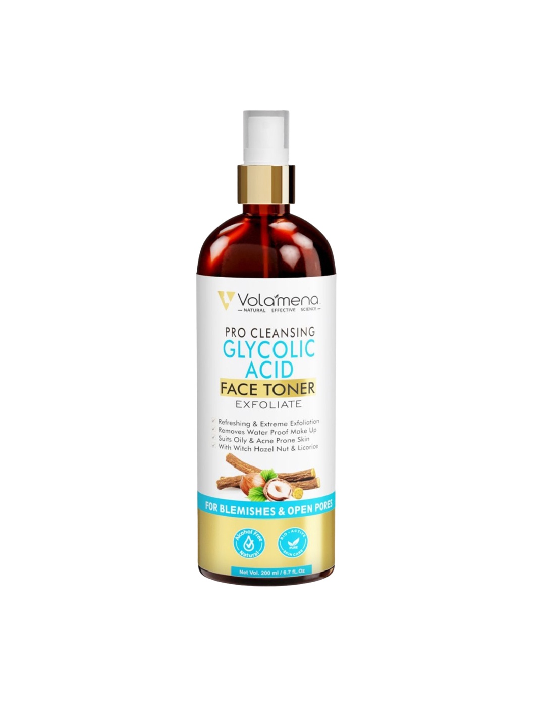 

Volamena Pro Cleansing Glycolic Acid Face Toner-200ml, White