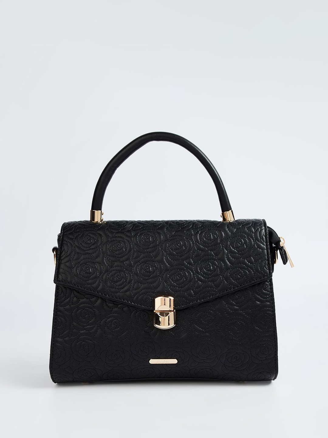 

Ginger by Lifestyle PU Structured Handheld Bag with Quilted, Black