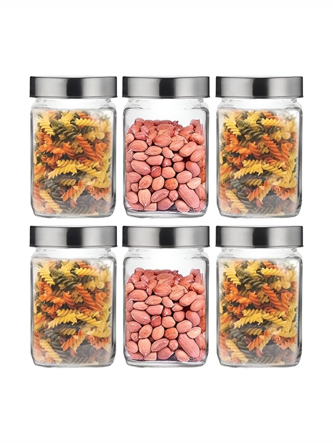 

CROCO JAR Transparent 6 Pieces Storage Glass Container 800ml