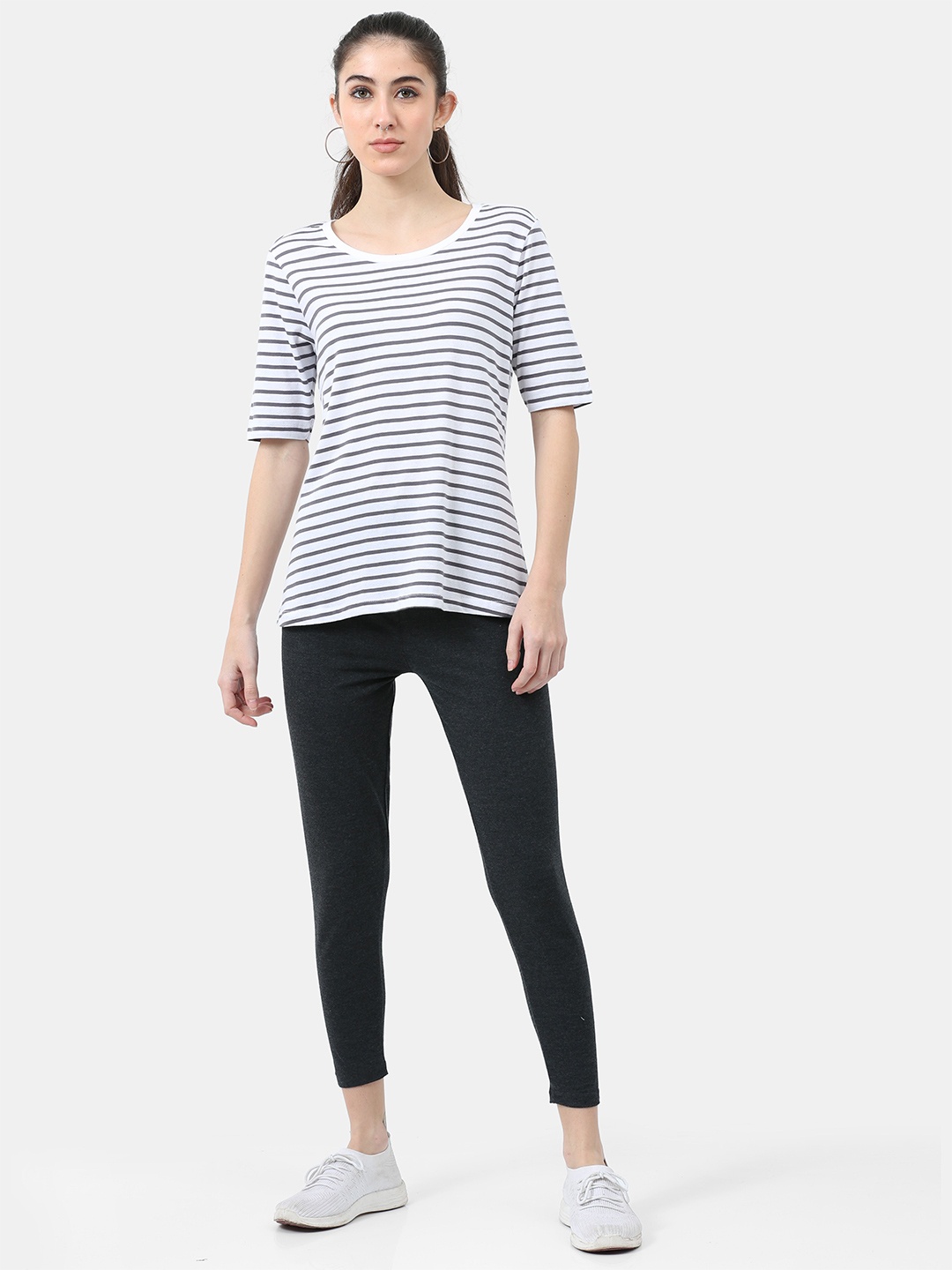 

ARDEUR Striped T-Shirt With Trouser Co-Ords, Black