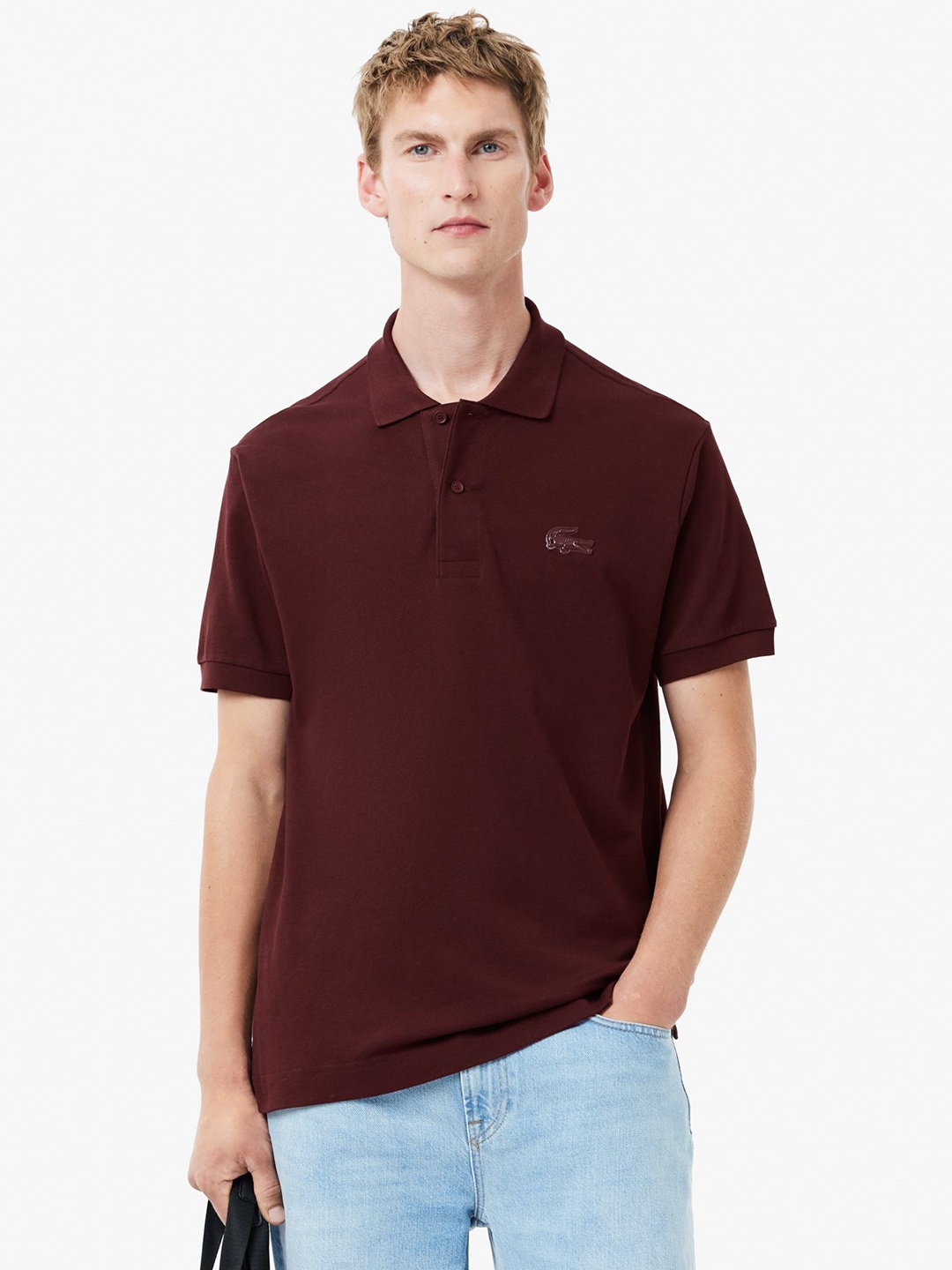 

Lacoste Men Solid Polo Collar Cotton T-Shirt, Purple