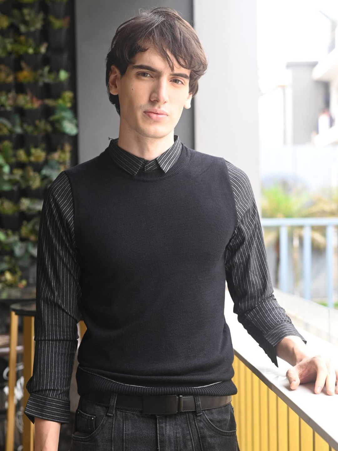 

ODETTE Men Opaque Printed Formal Shirt, Black