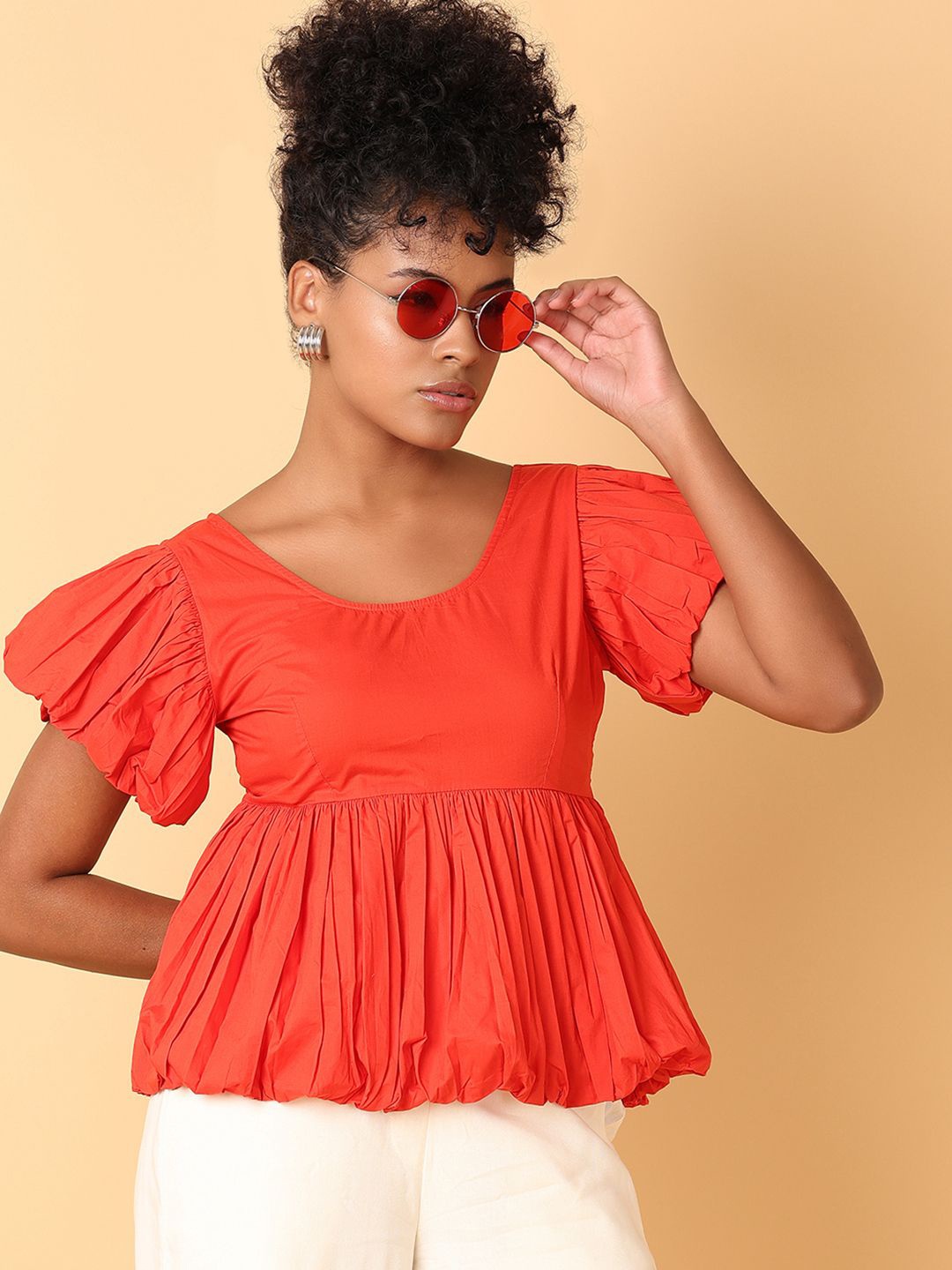 

UNLIMITED Cotton Crop Top, Red