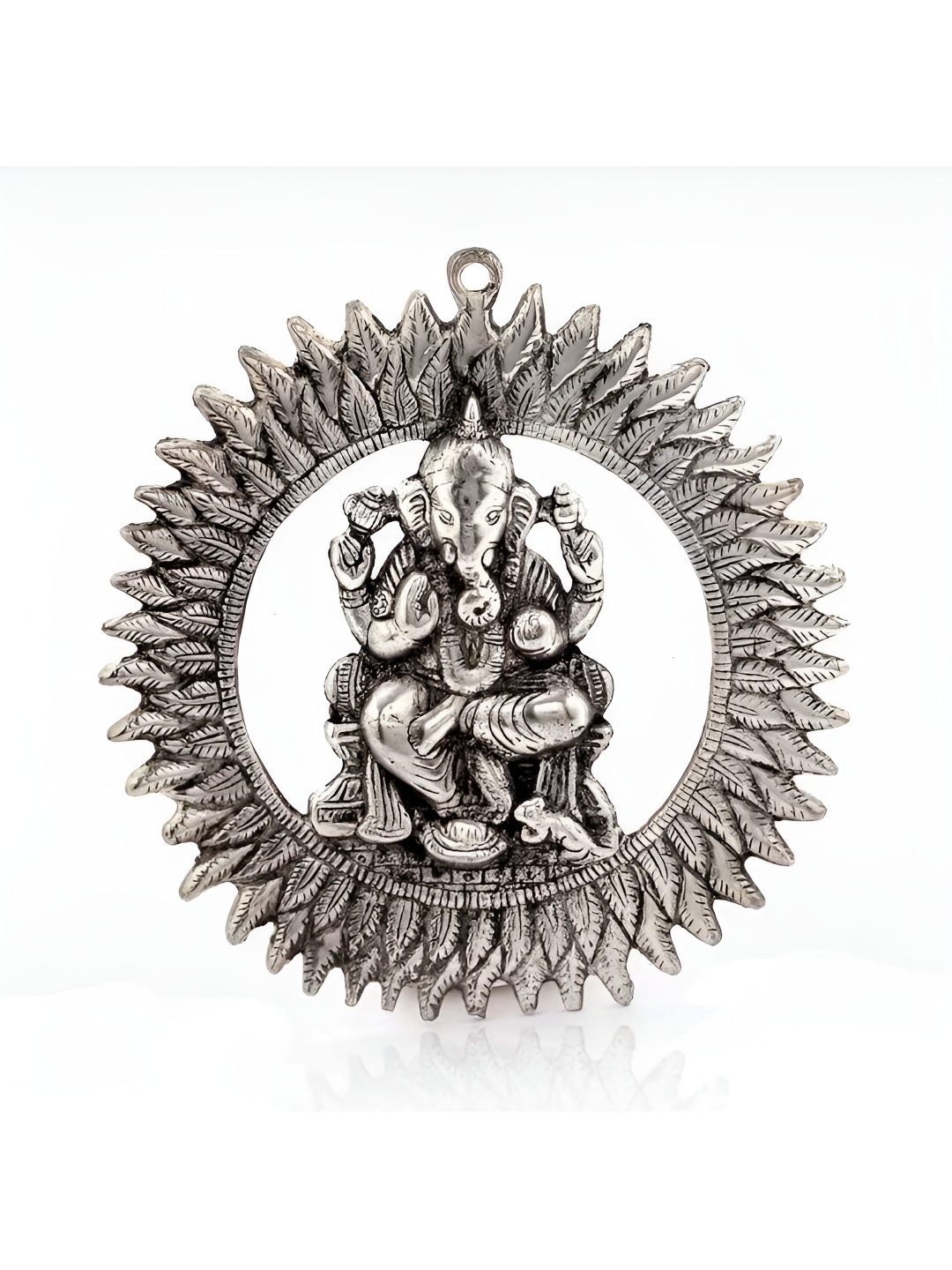 

INTERNATIONAL GIFT SilverToned Lord Ganesh Religious Idol Showpiece, Silver