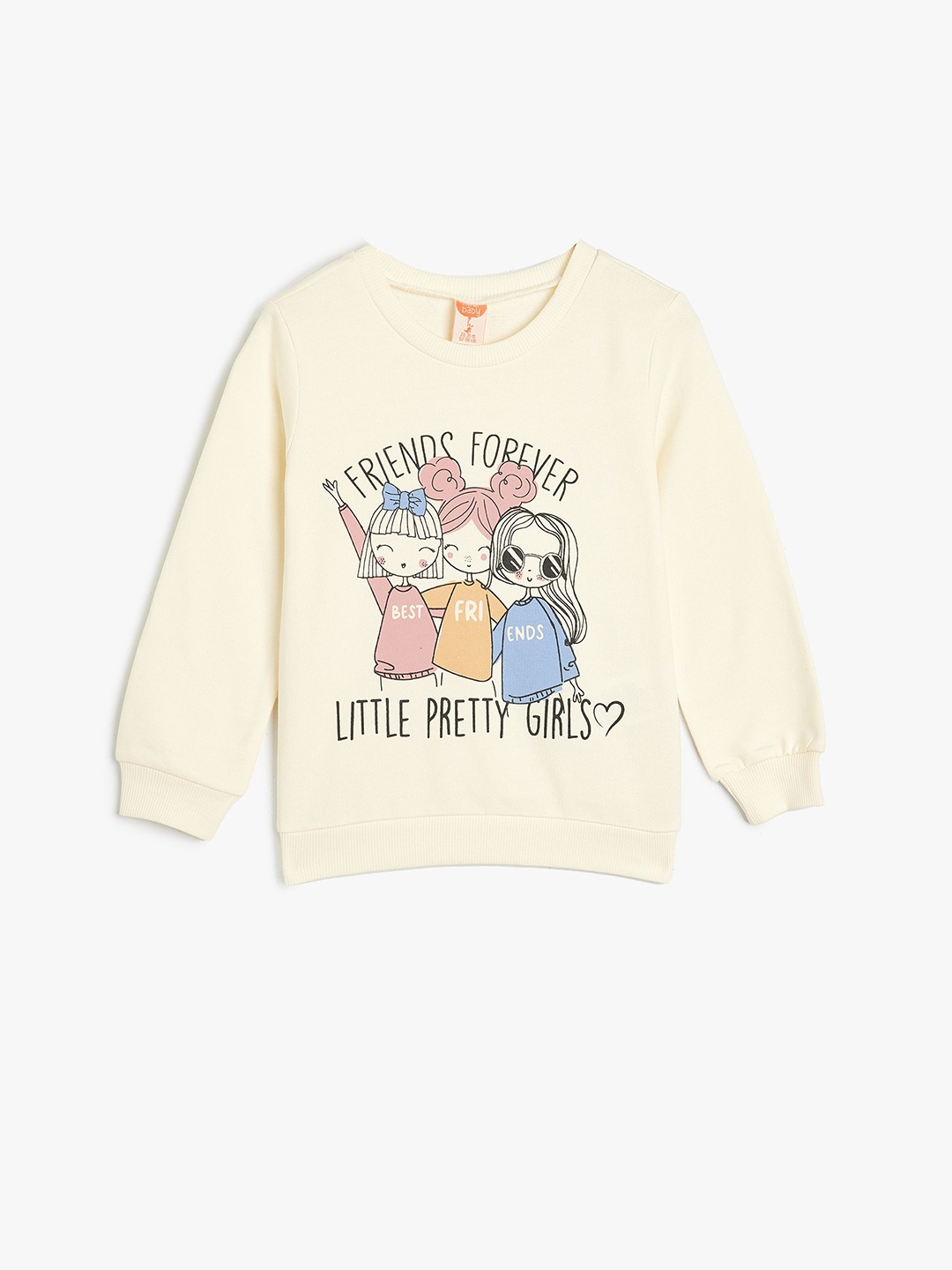 

Koton Girls Graphic Printed Sweatshirt, Beige