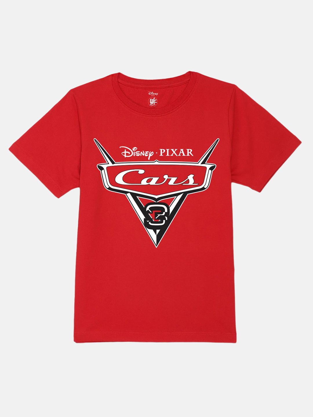

YK Disney Boys Graphic Printed Round Neck Pure Cotton T-Shirt, Red
