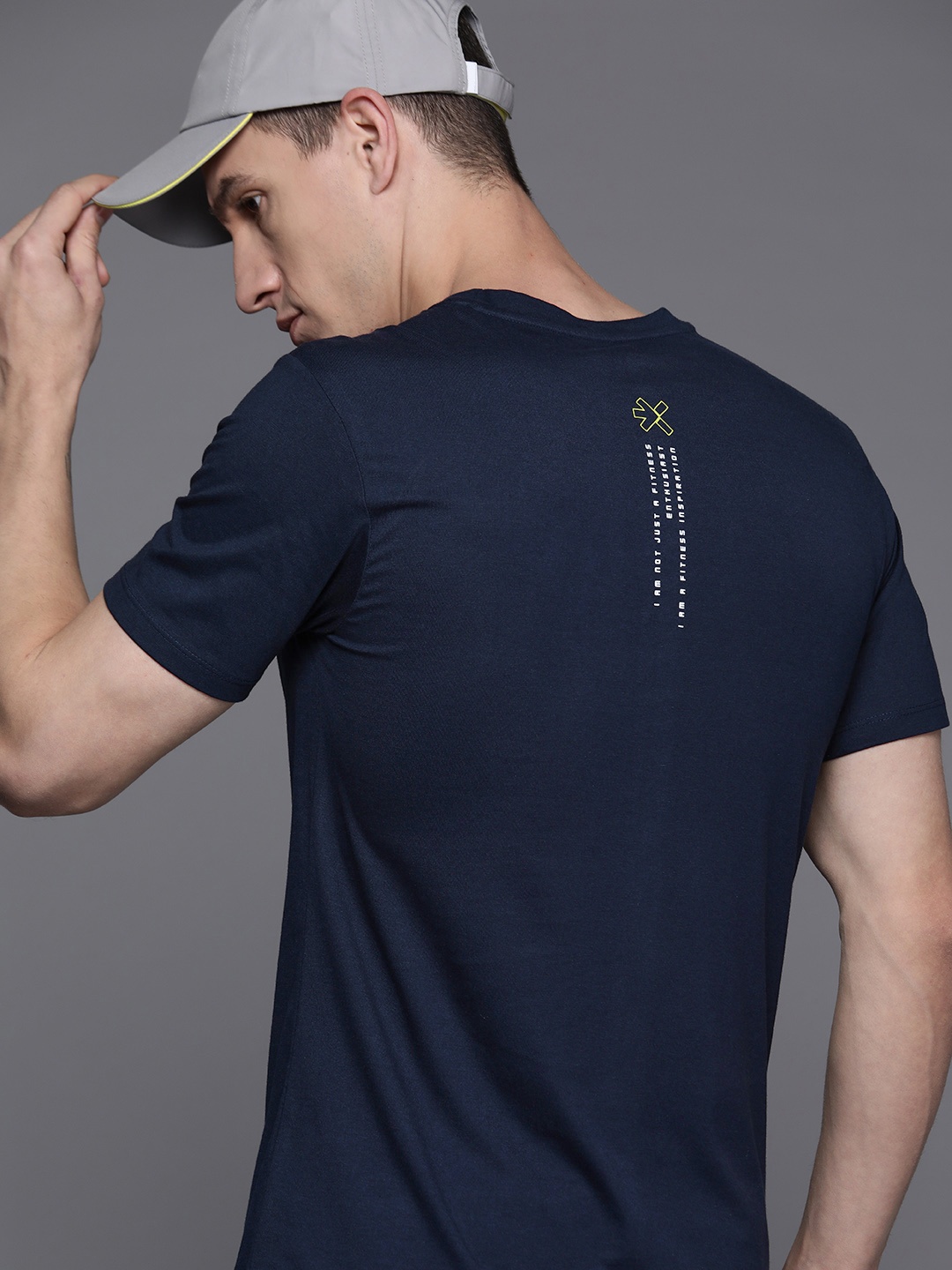 

HRX by Hrithik Roshan Rapid Dry Printed Training T-shirt, Navy blue