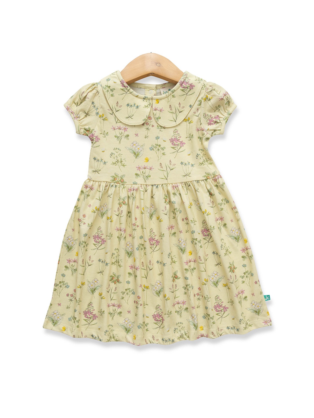 

JusCubs Floral Print Peter Pan Collar A-Line Dress, Yellow