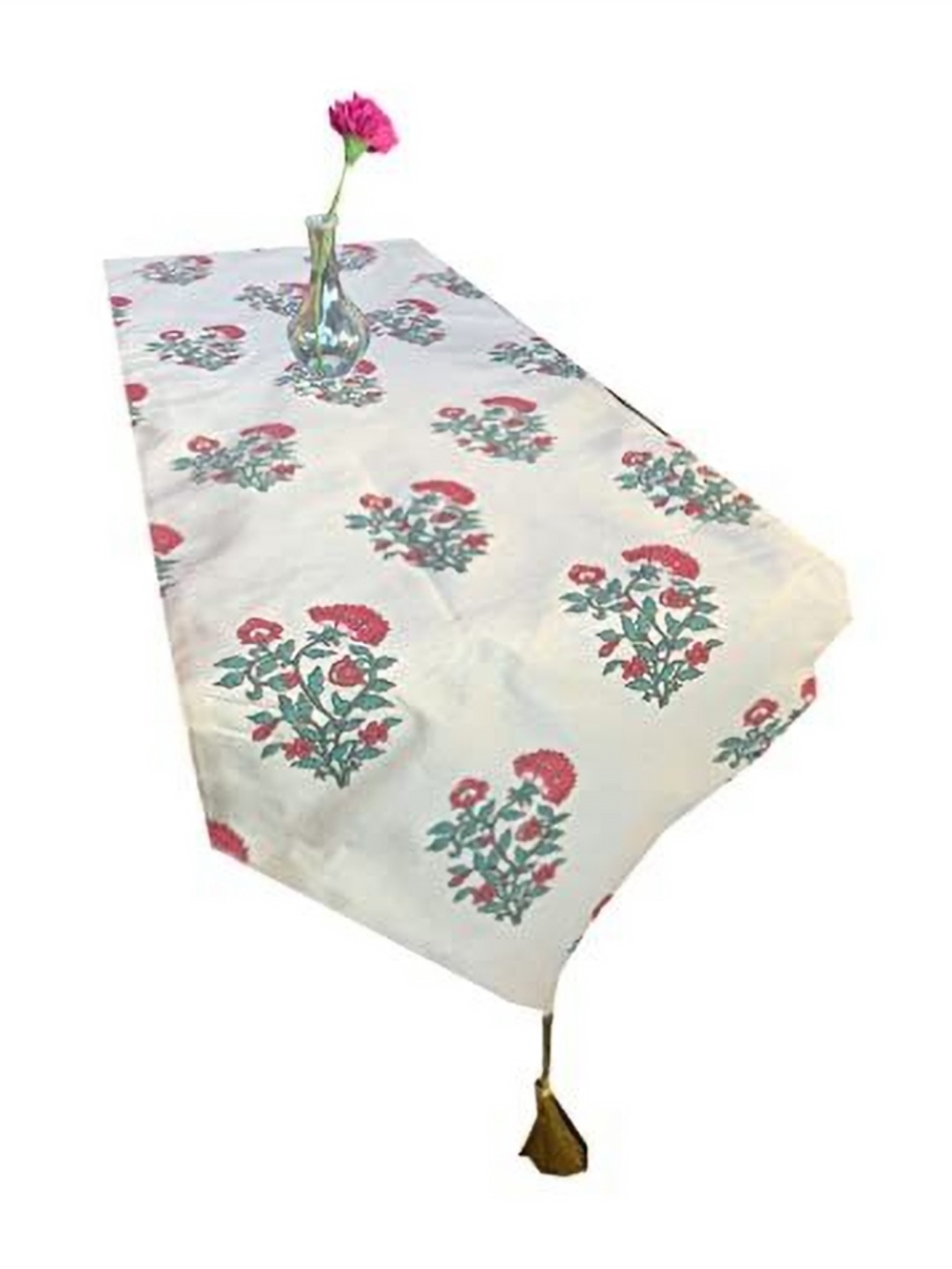 

Pink Parrot White & Pink Floral Printed Table Runner