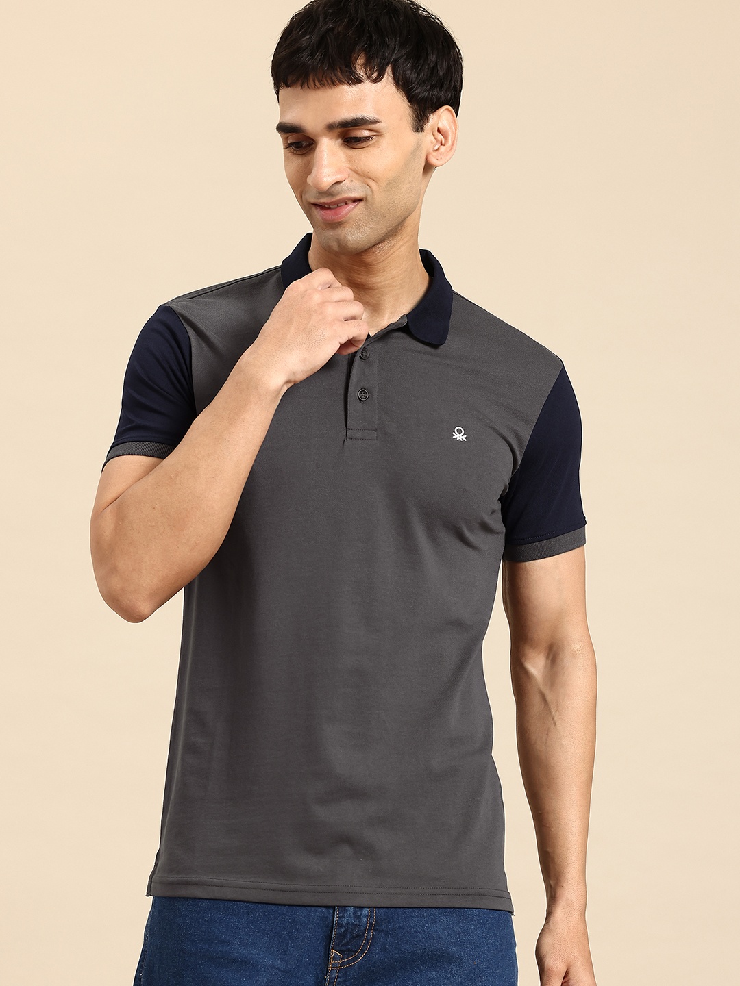 

United Colors of Benetton Polo Collar T-shirt, Charcoal