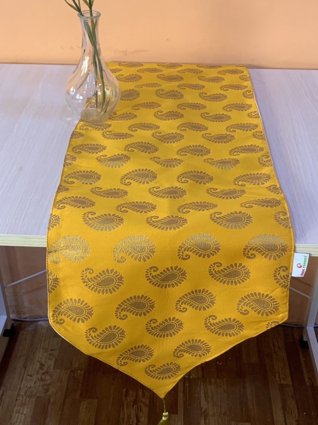 

Pink Parrot Yellow Printed Table Runner