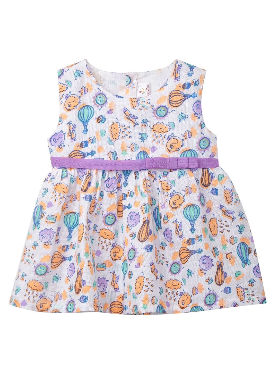 

Babywish Girls Conversational Printed A-Line Dress, White