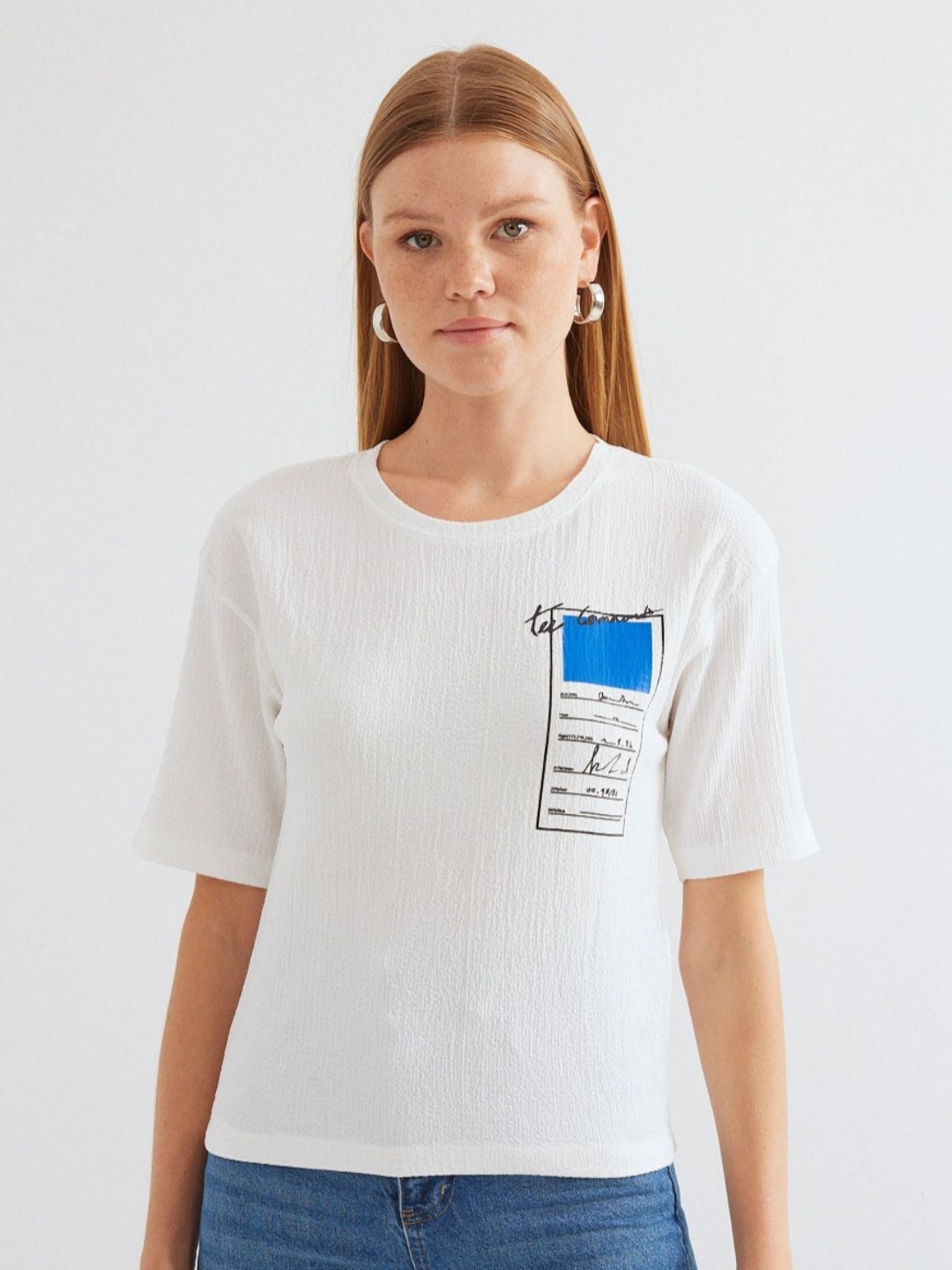 

BIGDART Women Graphic Printed Round Neck T-Shirt, White