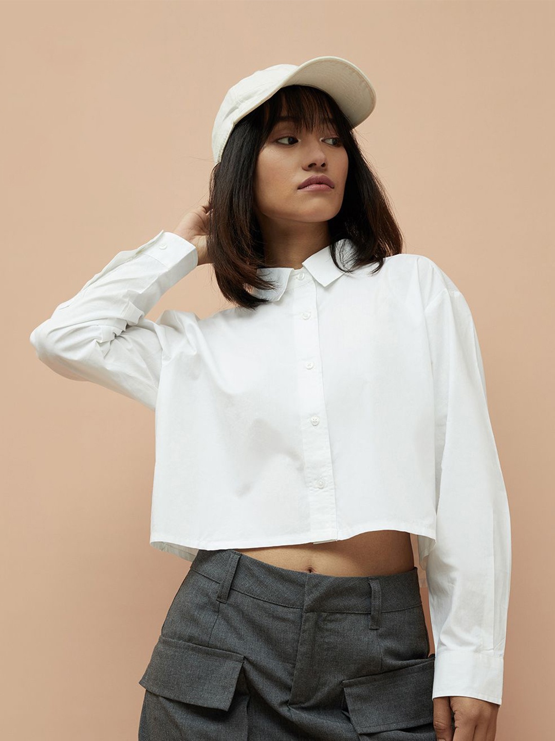 

Ginger by Lifestyle Cotton Shirt Style Top, White
