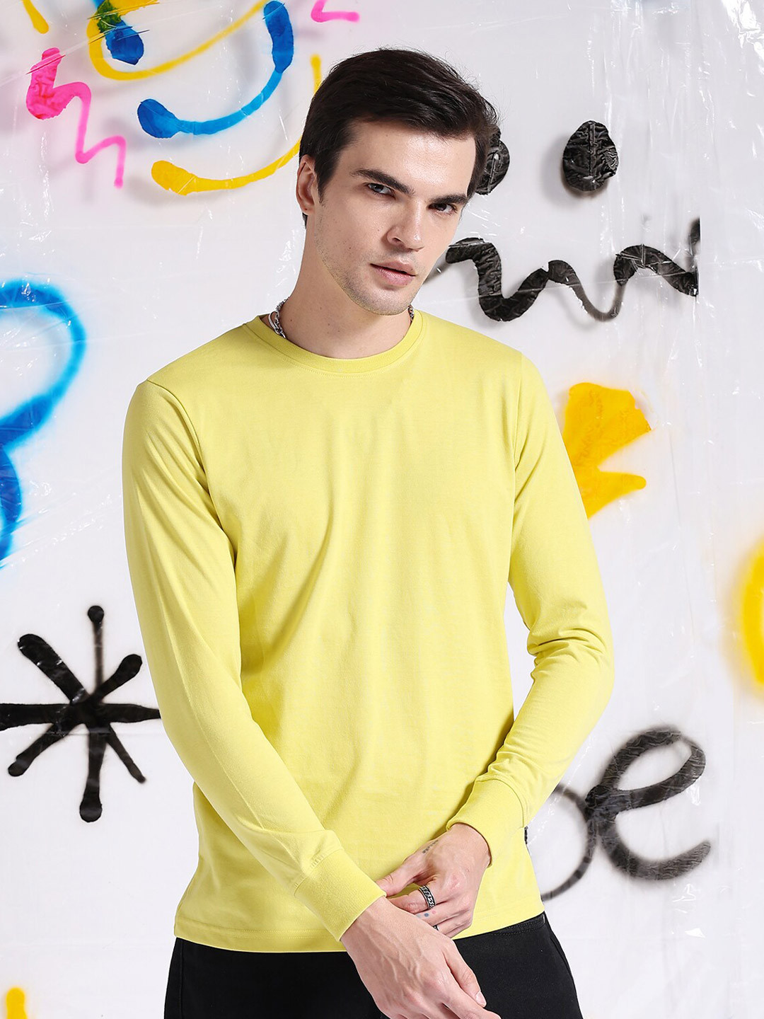 

The Indian Garage Co Round Neck Long Sleeves T-shirt, Yellow