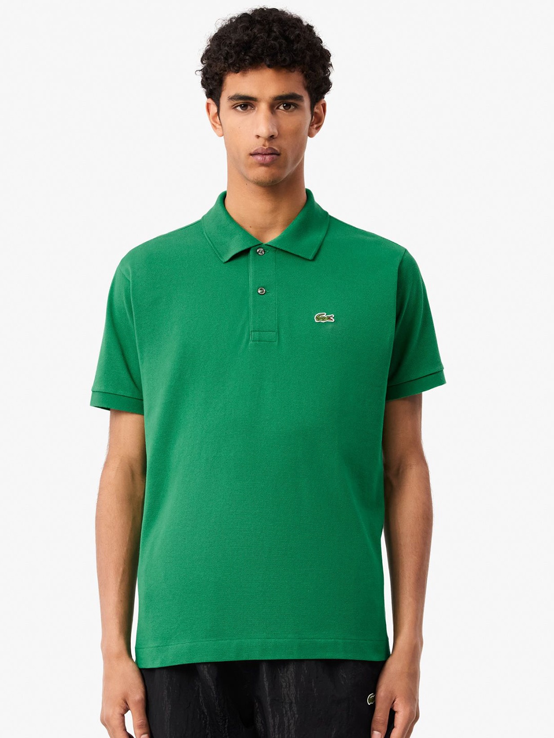 

Lacoste Men Solid Polo Collar Cotton T-Shirt, Green