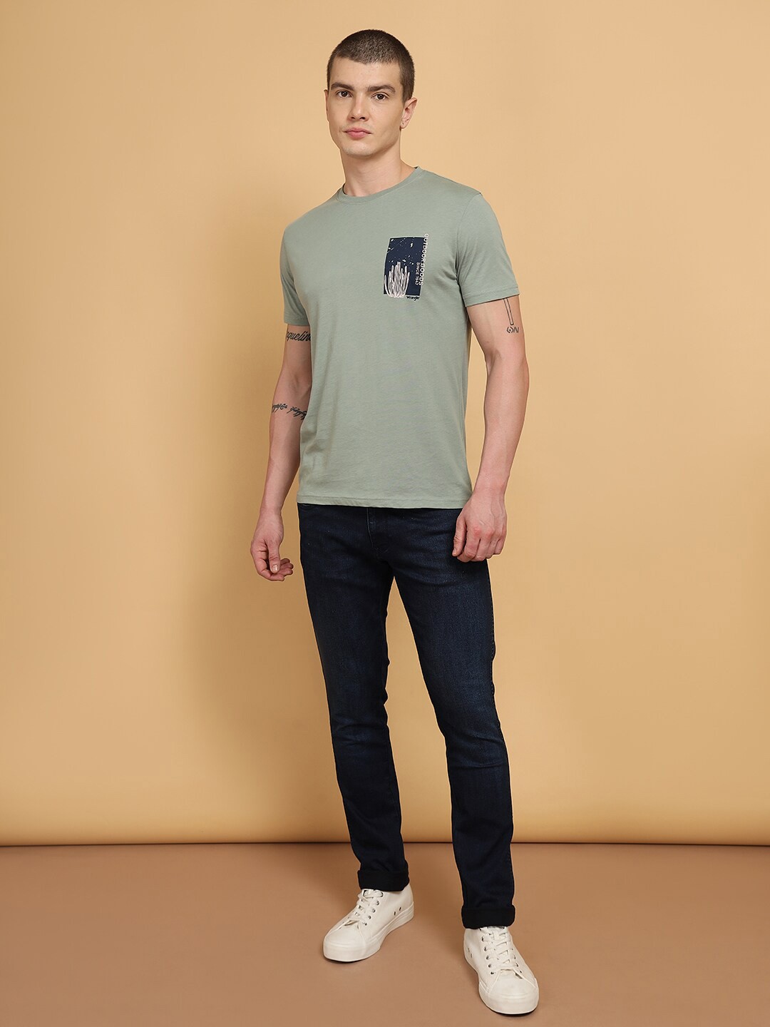 

Wrangler Graphic Printed Cotton T-shirt, Green