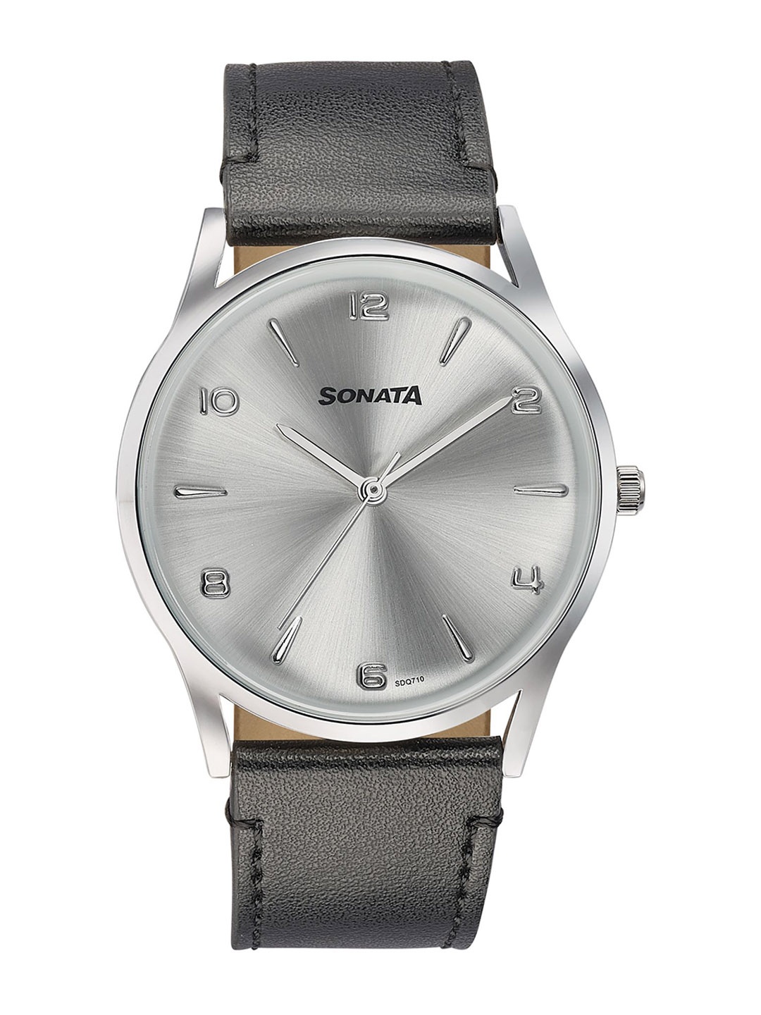 

Sonata Men Embellished Dial & Leather Straps Analogue Watch 77140SL01, Black