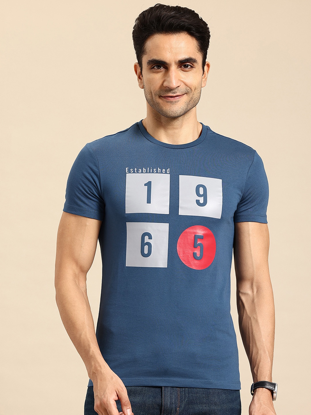 

United Colors of Benetton Men Typography Printed T-shirt, Blue