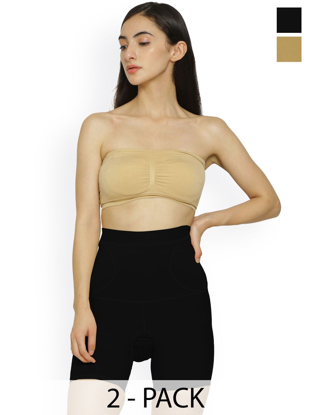 

SELETA Pack Of 2 Assorted High-Rise Tummy & Thigh Shapewear