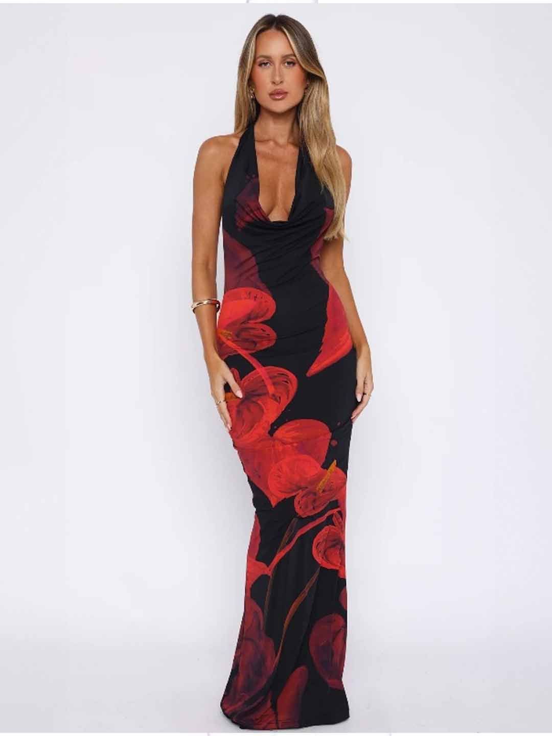 

StyleCast Printed Bodycon Midi Dress, Black