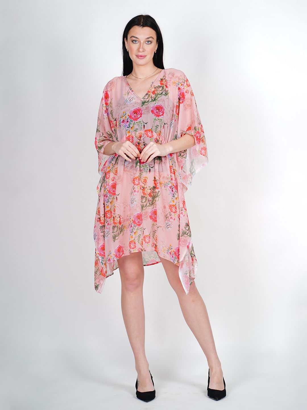 

ravi rajoria Print Kimono Sleeve Crepe Kaftan Maxi Dress, Multi