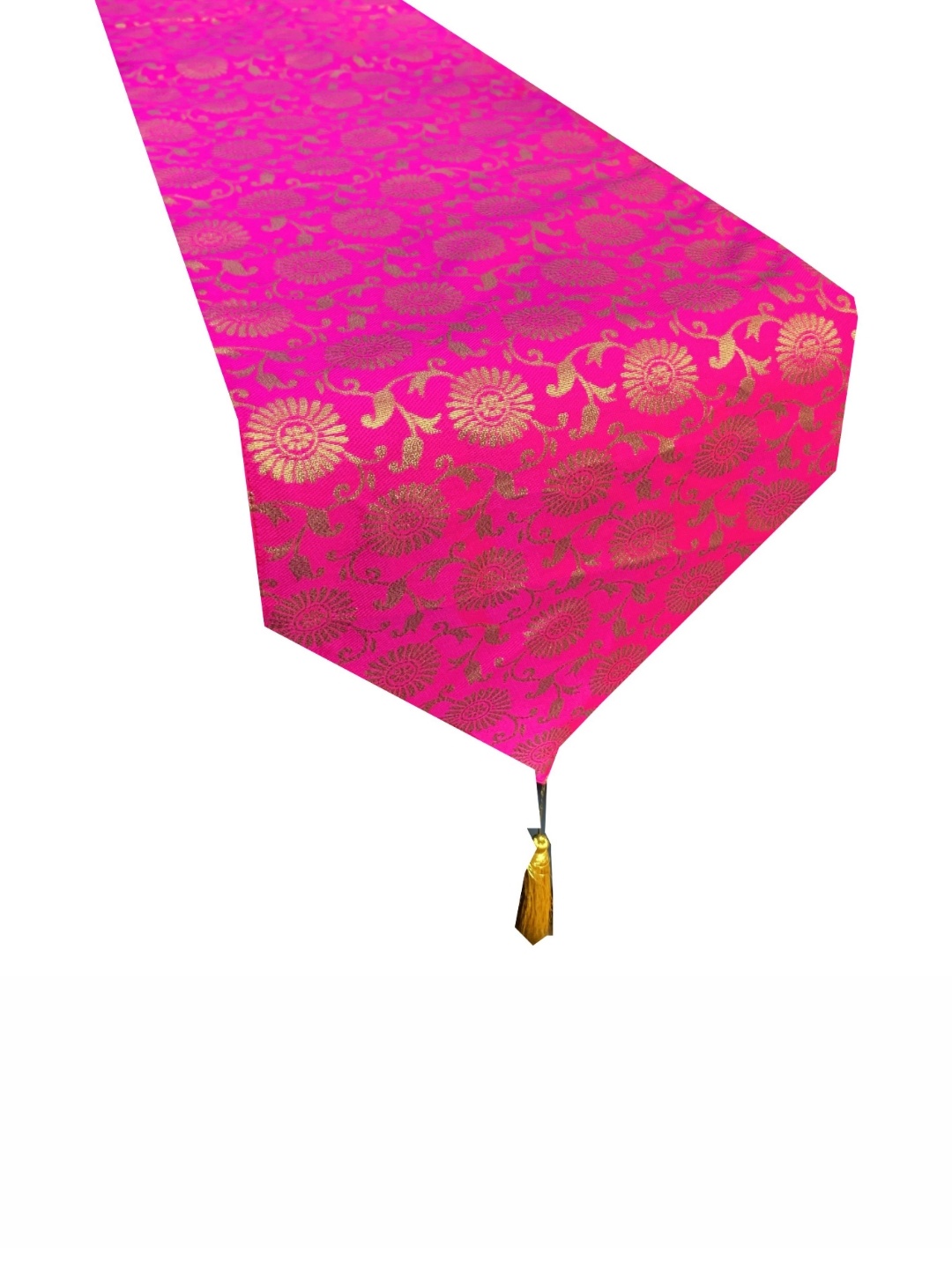 

Pink Parrot Pink & Gold Toned Floral Printed Table Runner