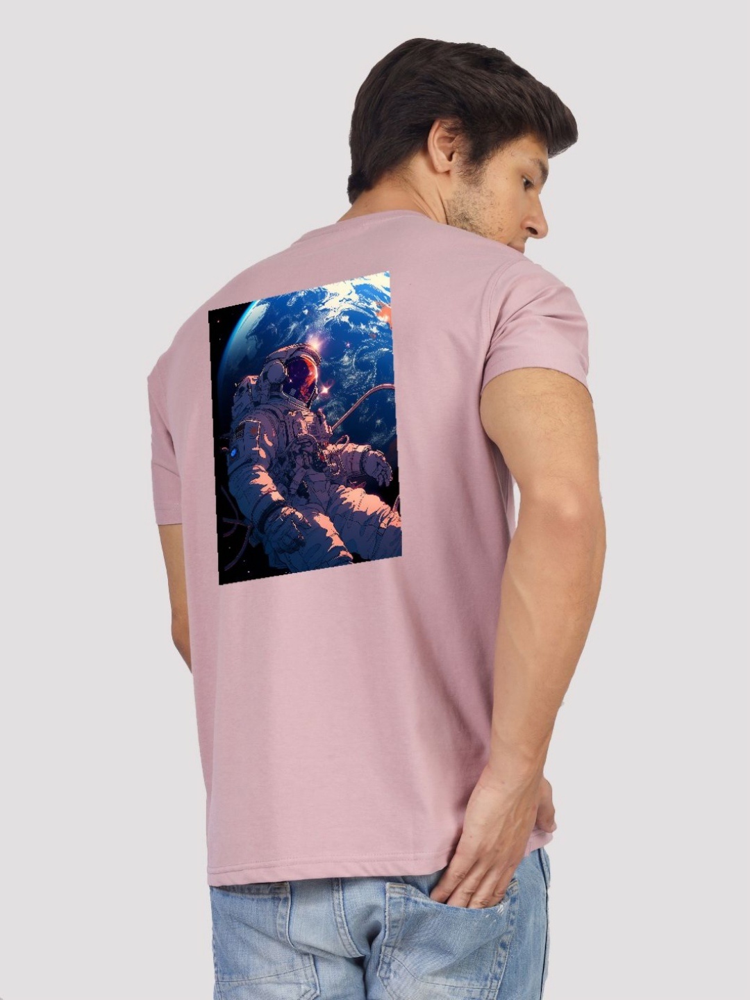 

Greylongg Men Graphic Printed Round Neck T-shirt, Pink