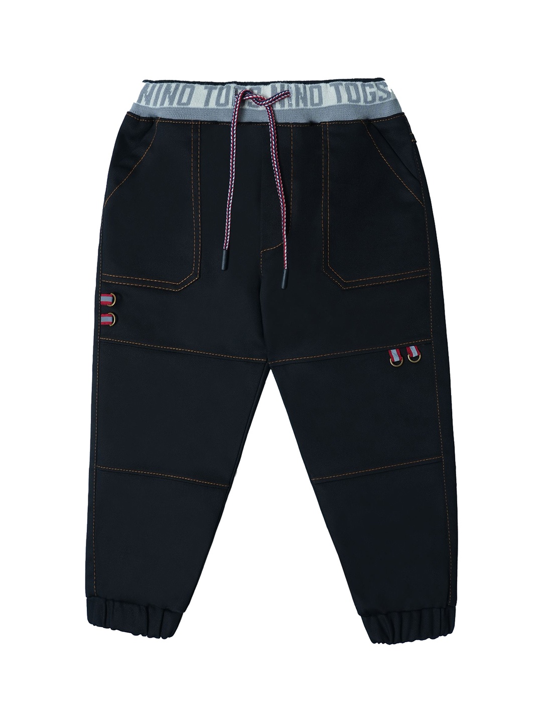 

Nino Togs Boys Cotton Low Distress Embellished Stretchable Jogger Jeans, Black