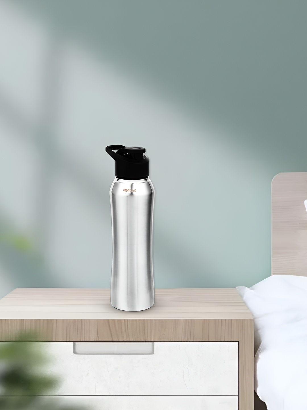 

FNS Riptide Silver-Toned & Black Stainless Steel Water Bottle 1000ml