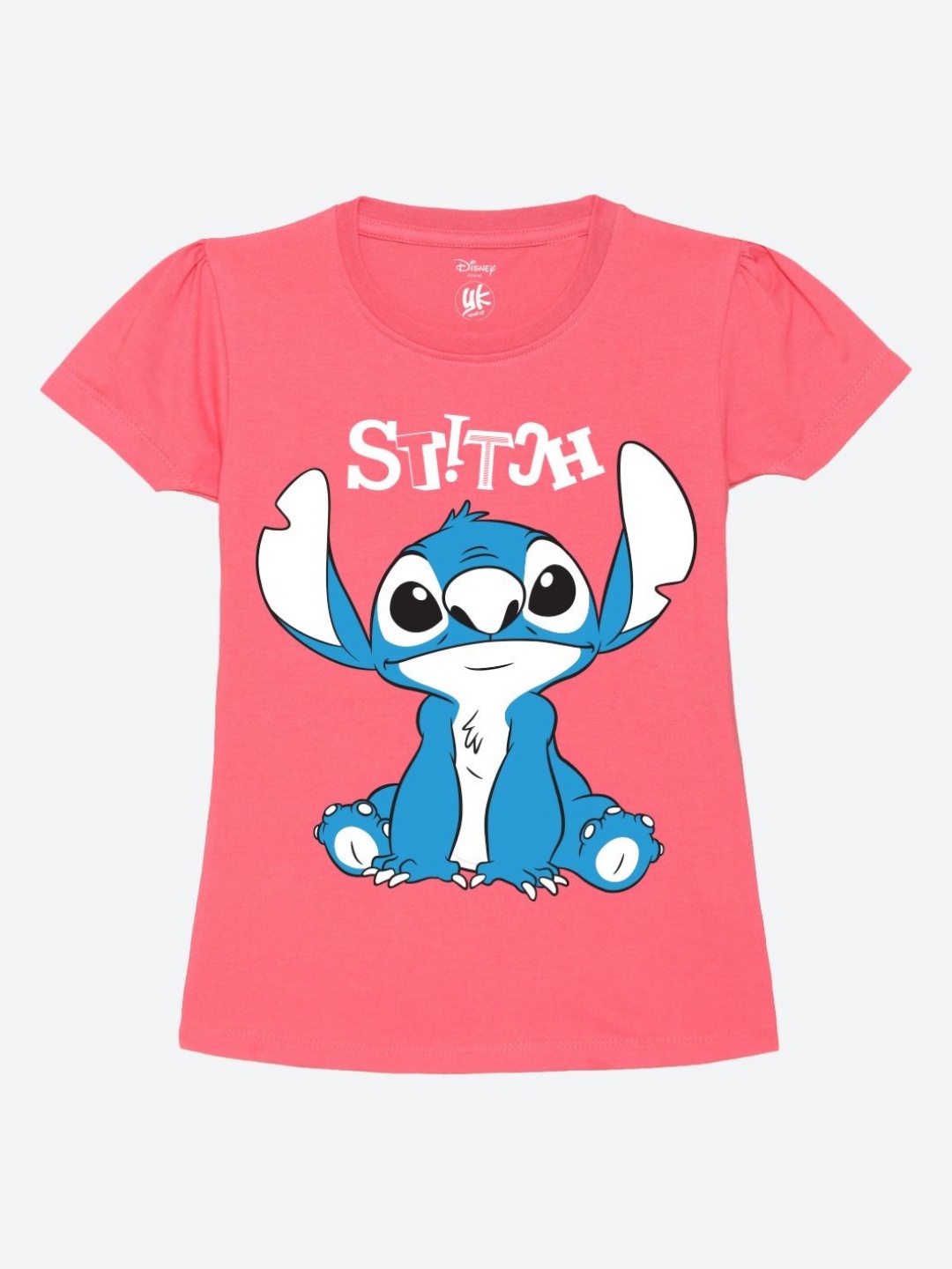 

YK Disney Girls Graphic Printed Round Neck Pure Cotton T-Shirt, Black