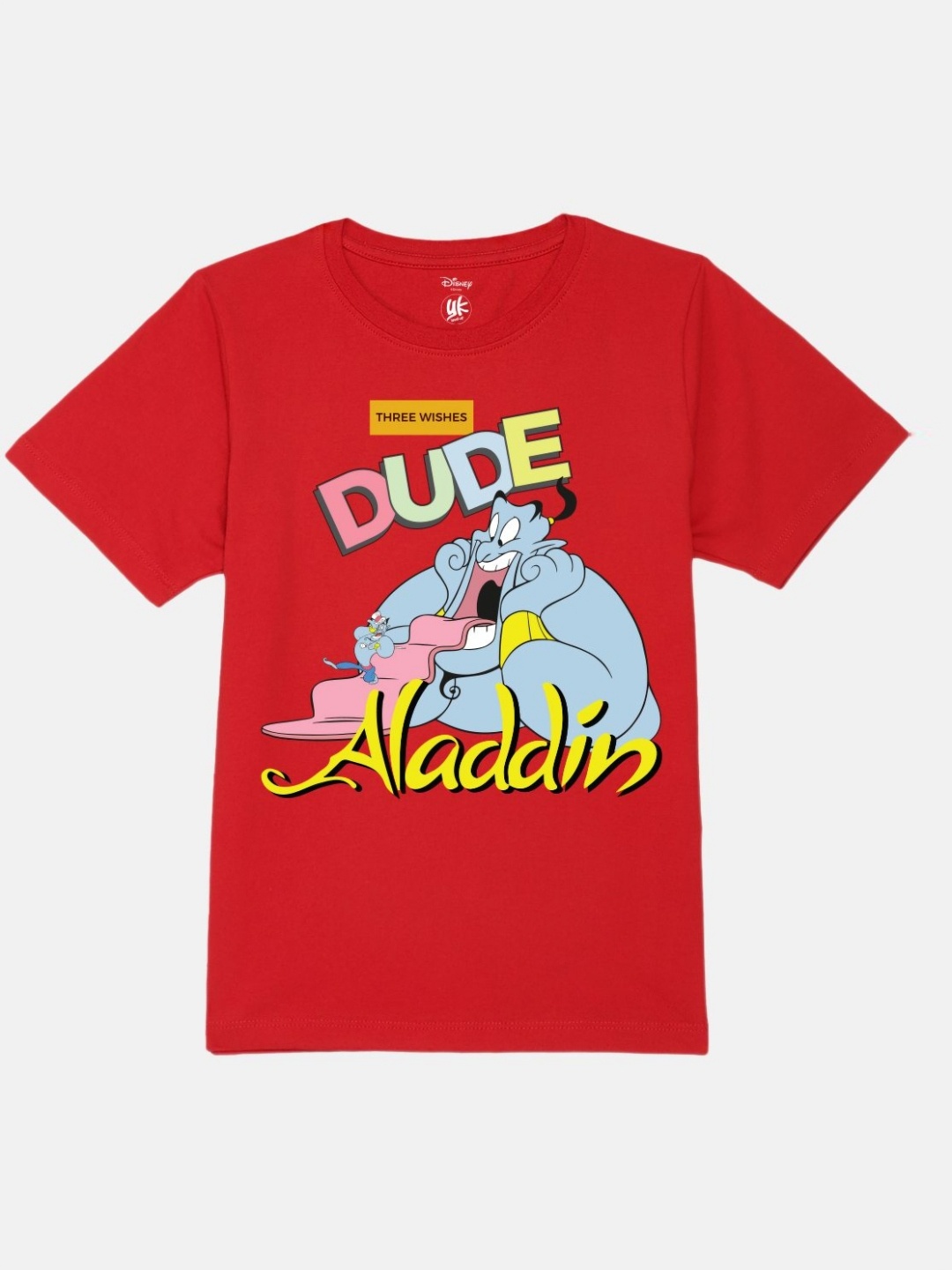

YK Disney Boys Graphic Printed Round Neck Pure Cotton T-Shirt, Red
