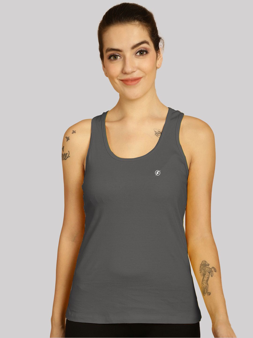 

Friskers Cotton Tank Top, Grey melange