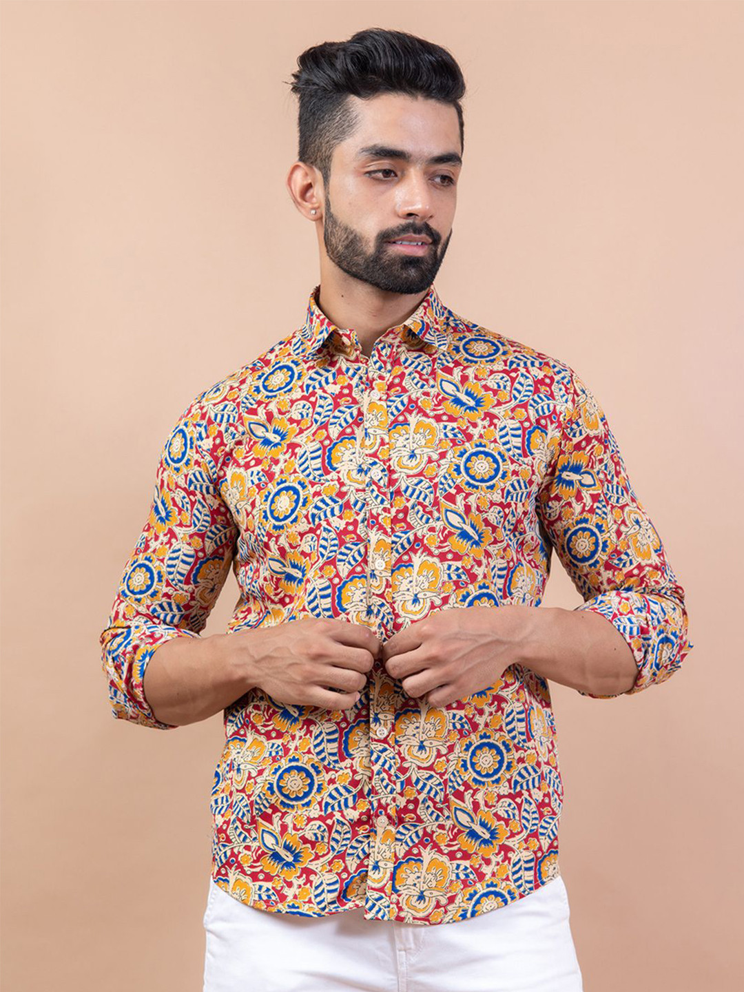 

Tistabene Men Standard Spread Collar Conversational Printed Crepe Casual Shirt, Multi