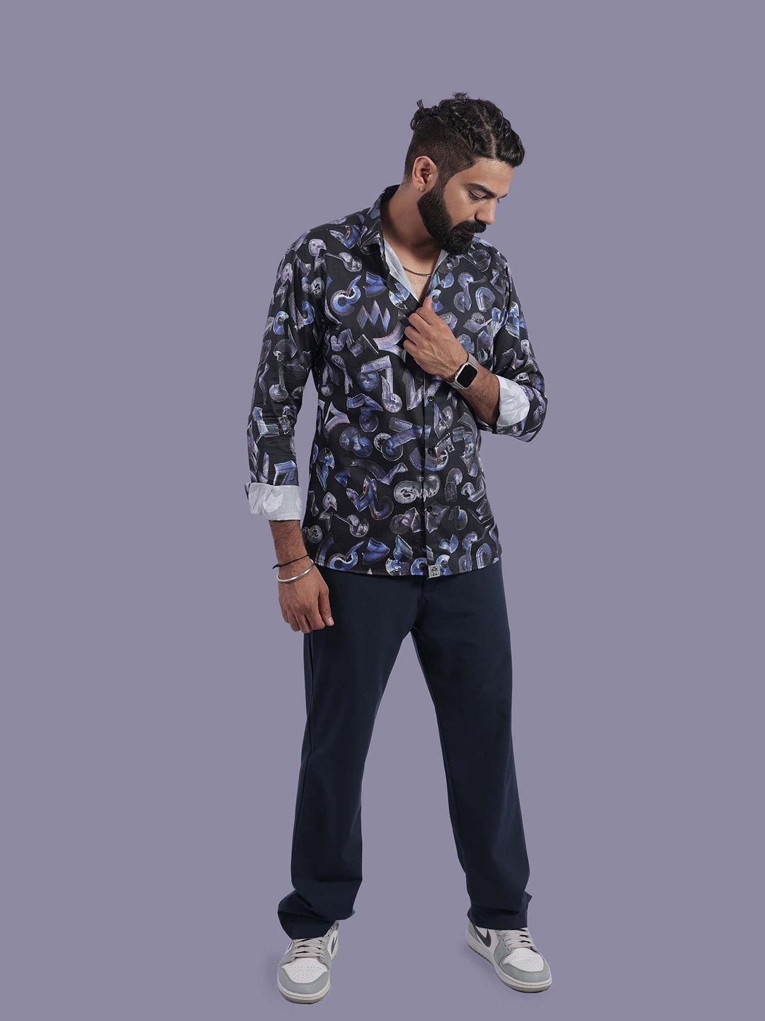 

STITCH MONKEY Men Comfort Spread Collar Abstract Printed Casual Shirt, Multi
