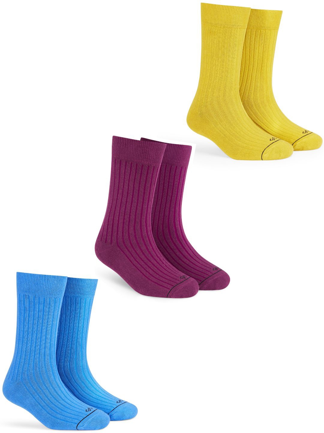 

Dynamocks Pack Of 3 Calf-Length Socks, Blue