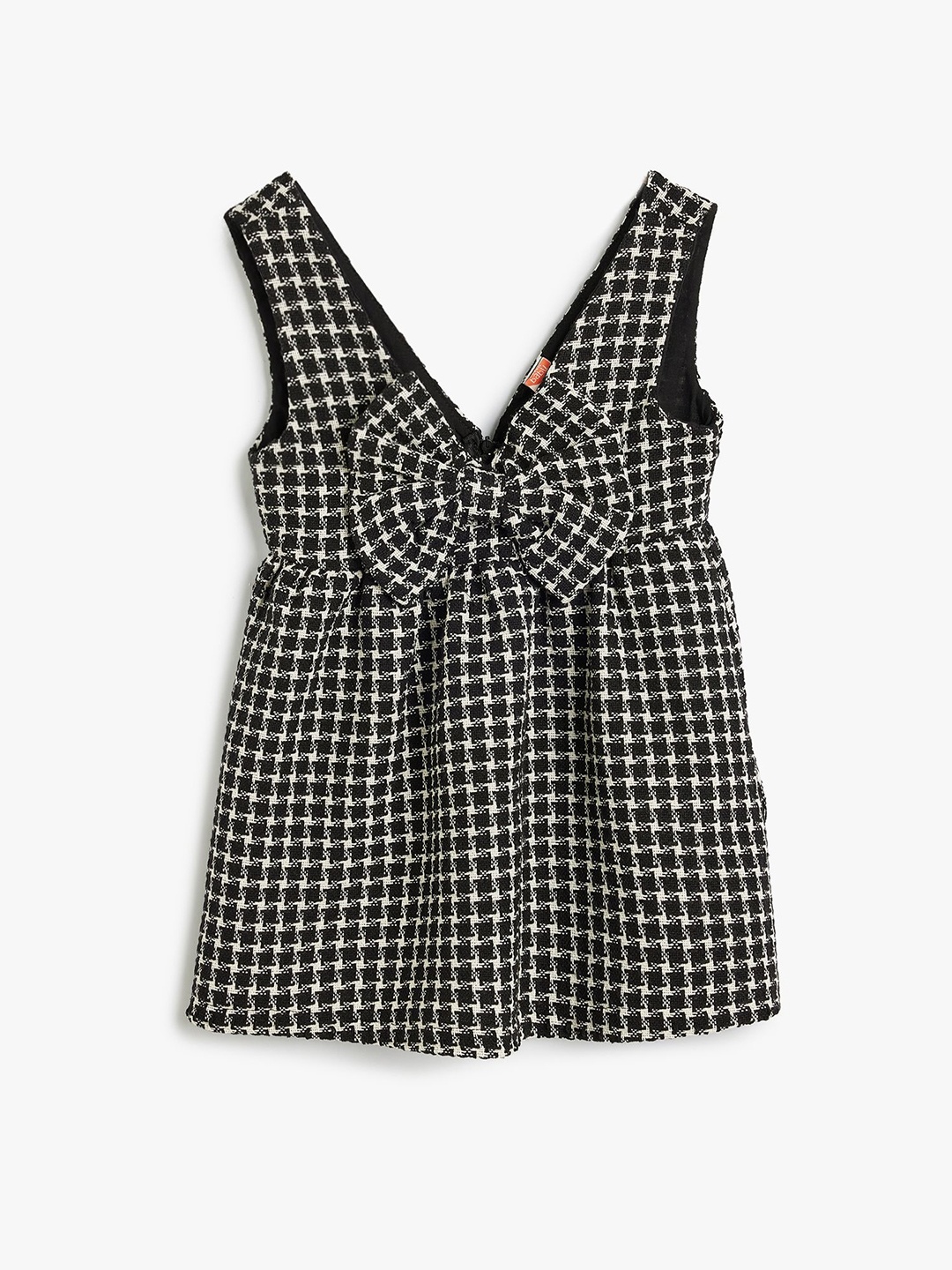 

Koton Checked Bow Detail Pinafore Dress, Black