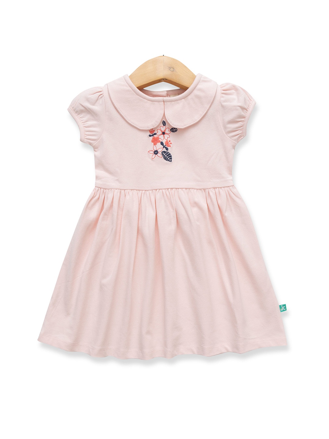 

JusCubs Peter Pan Collar Puff Sleeve Fit & Flare Dress, Pink