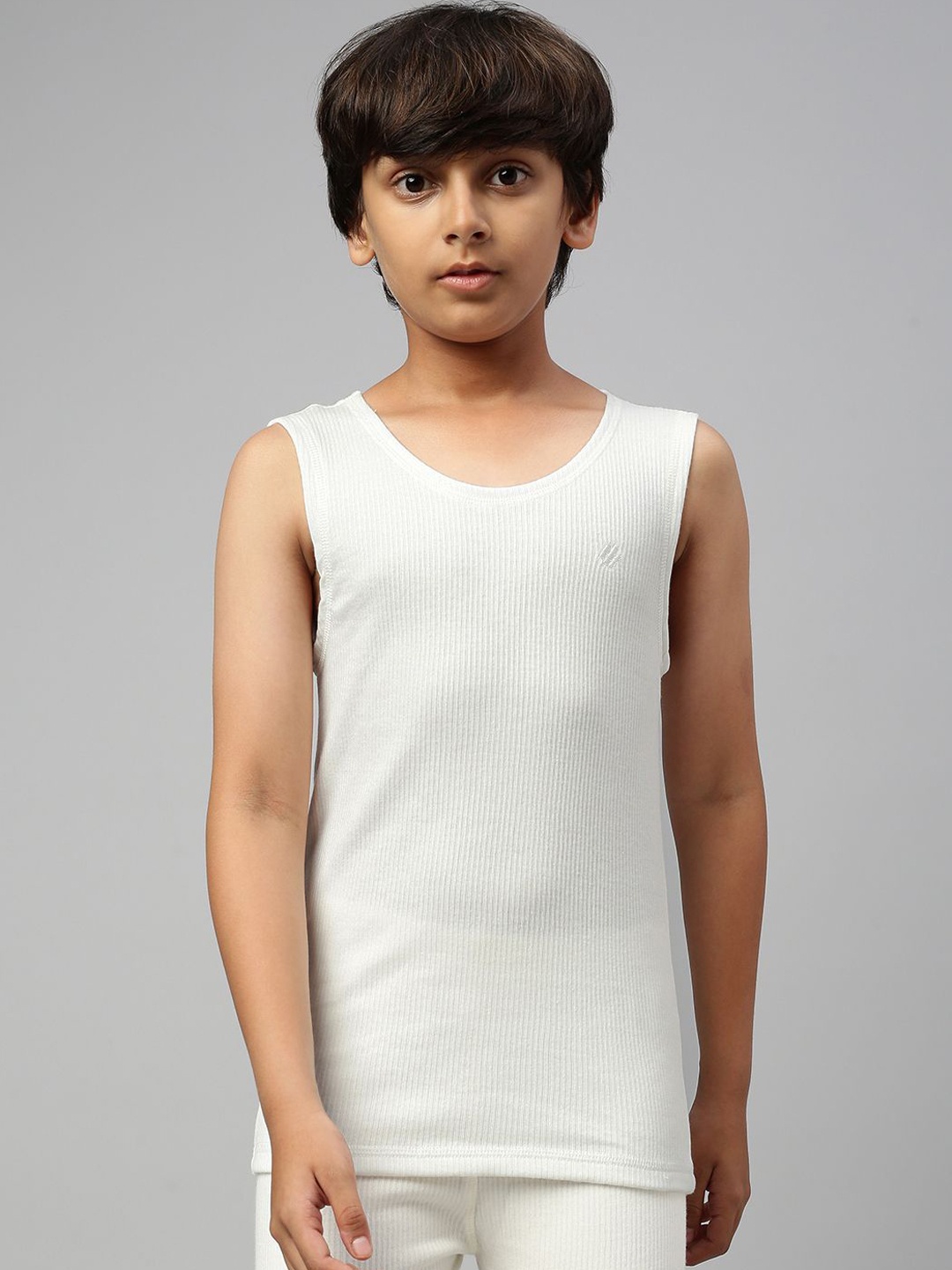 

ONN Boys Cotton Sleeveless Thermal Tops, White