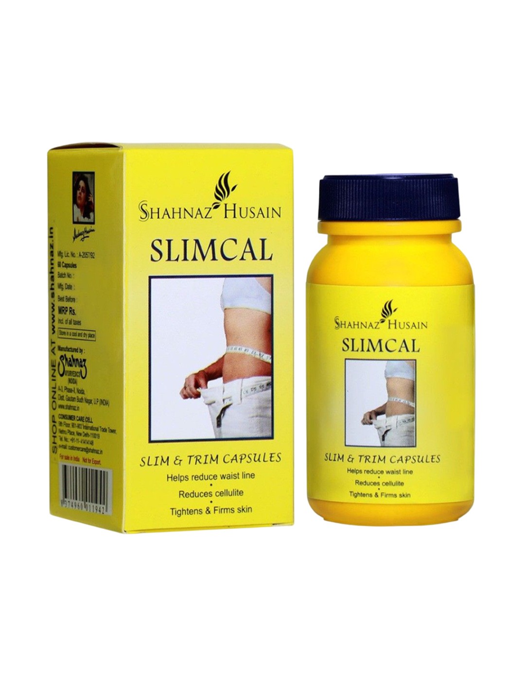 

Shahnaz Husain Slimcal Slim & Trim Capsules - 60 Capsules 100g, Transparent