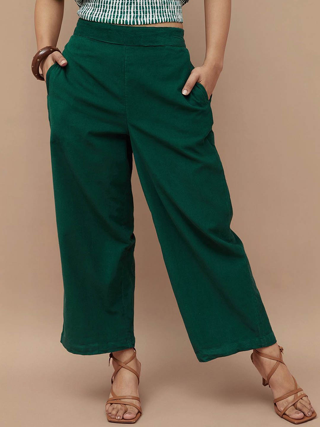 

Colour Me by Melange Women Trousers, Green