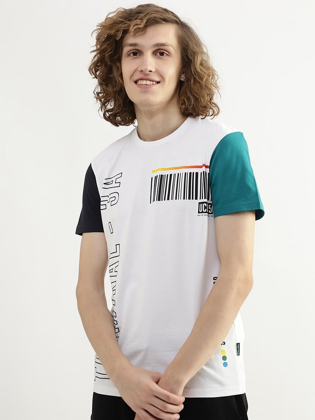 

United Colors of Benetton Men Typography Printed Cotton T-shirt, White